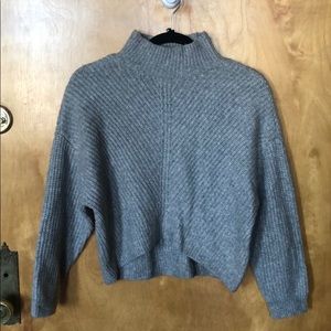 NWOT Express mock neck grey cropped sweater